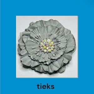 Tieks Gray Flower with Sparkling Center